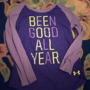 Neon yellow gold and light purple longsleeve shirt